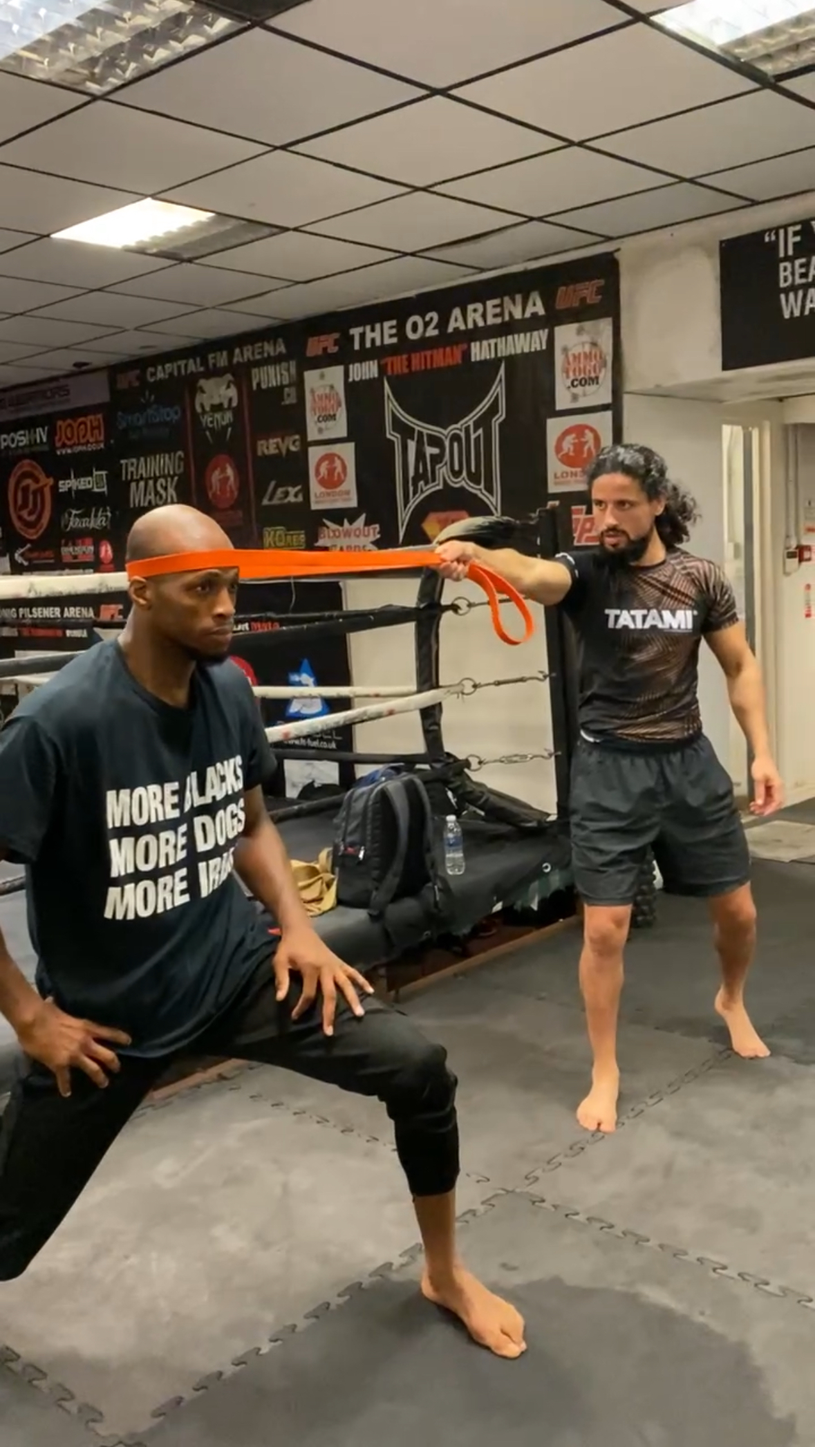 Ben training with Michael Venom Page - both faces visible